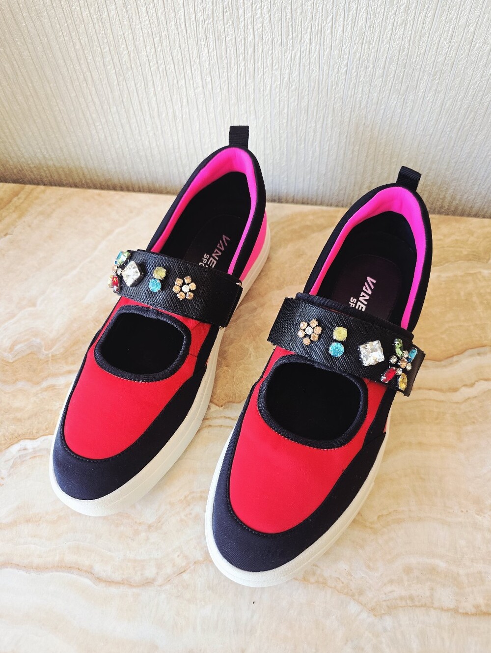 Vaneli Nicole Slip on Sneakers Vaneli Embellished Rhinestone Sneakers Mary Jane